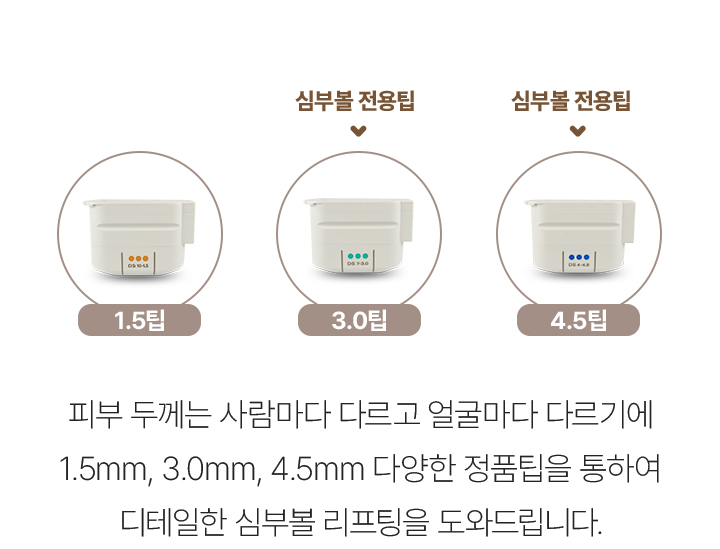 심부볼전용팁,피부두께,정품팁,심부볼리프팅,리프팅,심부볼울쎄라,울쎄라